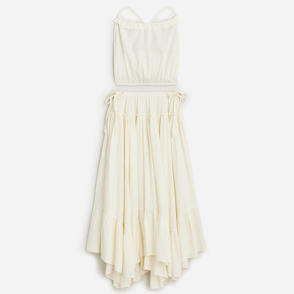JCREW Halter top and skirt set in airy gauze New
